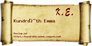 Kundráth Emma névjegykártya